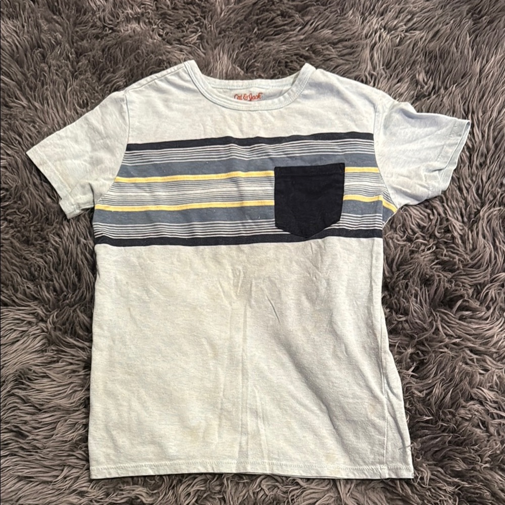 Cat & Jack Gray and Yellow Short Sleeve Tee